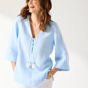 Tommy Bahama Coastalina Linen Tunic – Blue 100% linen . Size S